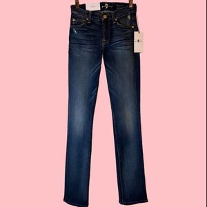NWT 7 For All Mankind Kimmie Straight Leg Jeans, Size 24